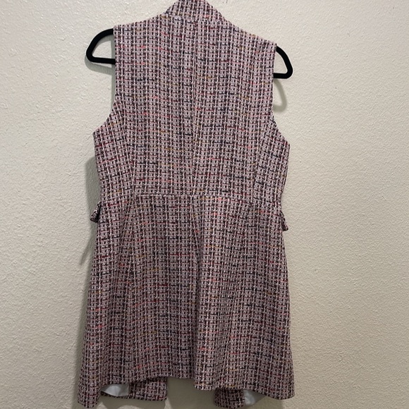 ZARA Tweed Open Vest Long Jacket L - Picture 6 of 9